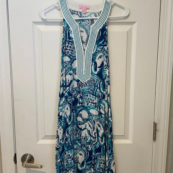 Lilly Pulitzer | Dresses | Lily Pulitzer Blue Elephant Print Shift Dress  Size Small | Poshmark
